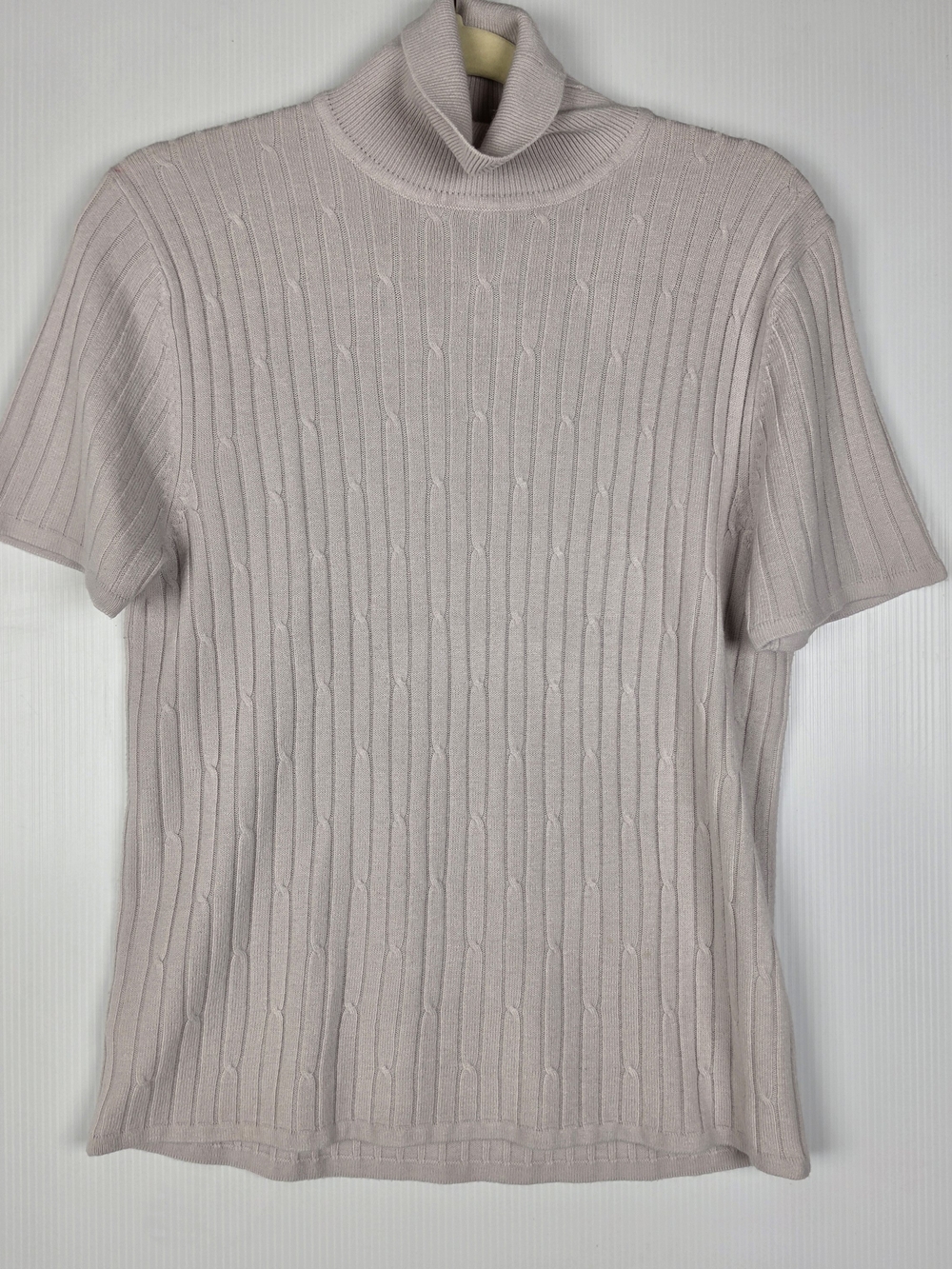 Sag Harbor Women's Short-Sleeve Turtleneck Sweater - Light Taupe